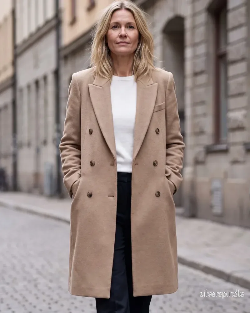 Elegant Kavajjacka Dam | Långlinje Design med Dubbelknäppning | Perfekt för Kalla Dagar Elegant Kavajjacka Dam | Långlinje Design med Dubbelknäppning | Perfekt för Kalla Dagar