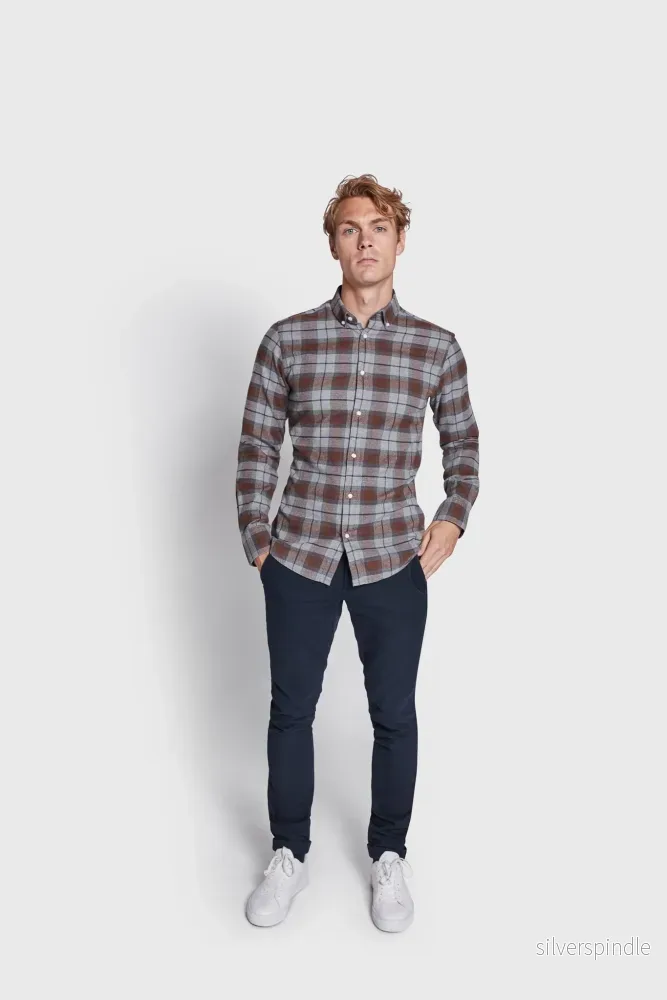 BS Hamza Casual Slim Fit Skjorta - Brown - Bild 3
