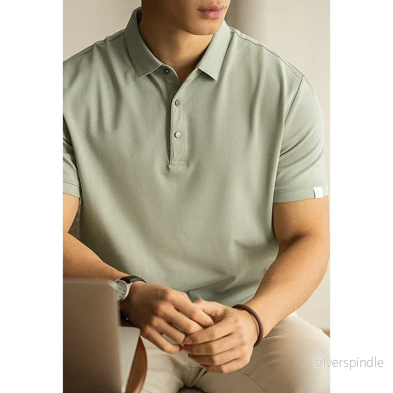 Ethan | Elegant Kortärmad Polo Skjorta i Bomullsblandning - Bild 3
