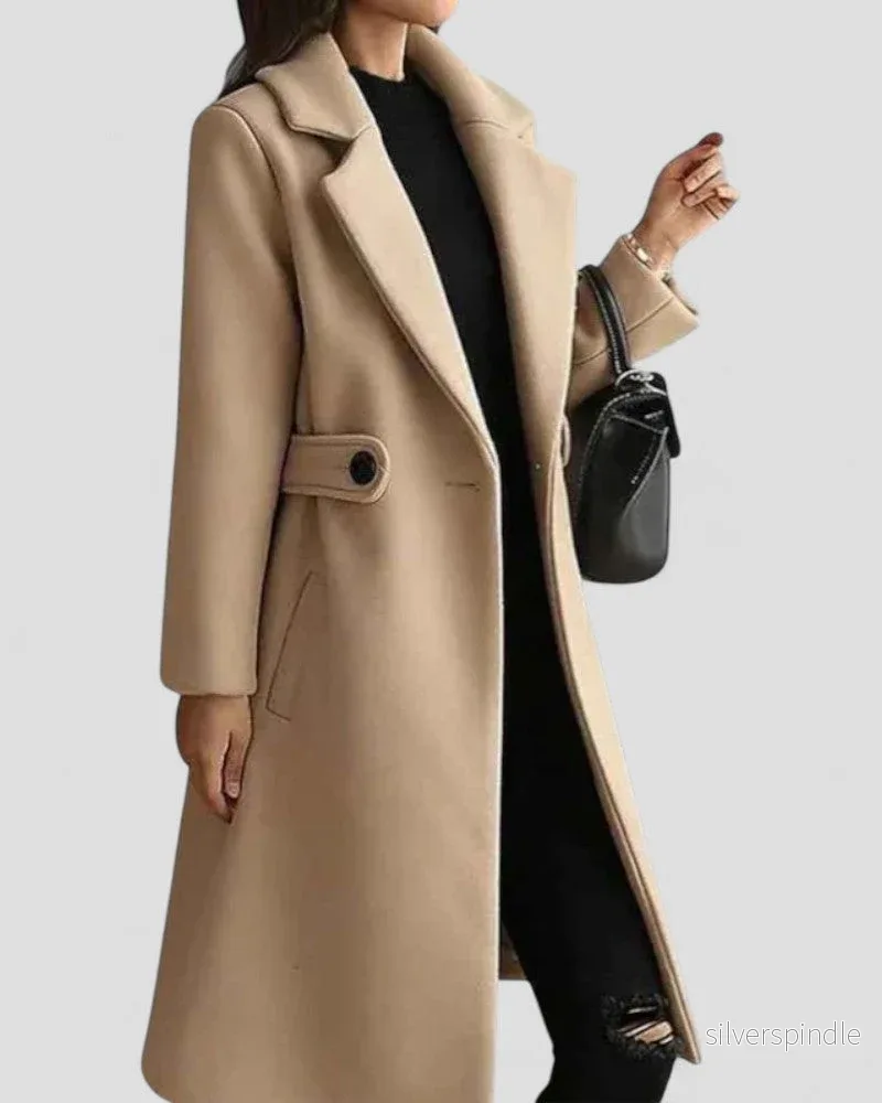 Elegant Maxijacka | Longline Design med Lapelkrage | Mångsidig Look för Alla Tillfällen - Bild 2