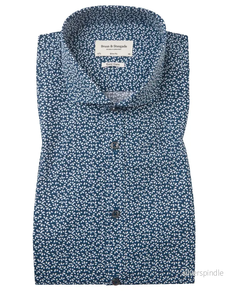BS Shearer Slim Fit Skjorta - Navy