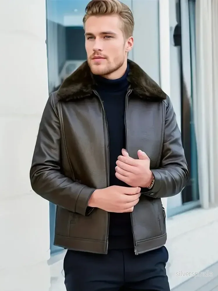 Elegant Vinterjacka för Män med Pälskrage och Dragkedja | Stilren Design för Värme och Komfort Elegant Vinterjacka för Män med Pälskrage och Dragkedja | Stilren Design för Värme och Komfort