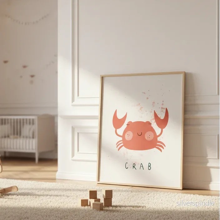 Krabbposter för Barnrum - Söt Havstema
