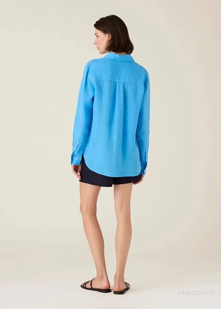 Lexington Classic Linen Shirt Blue - Bild 3