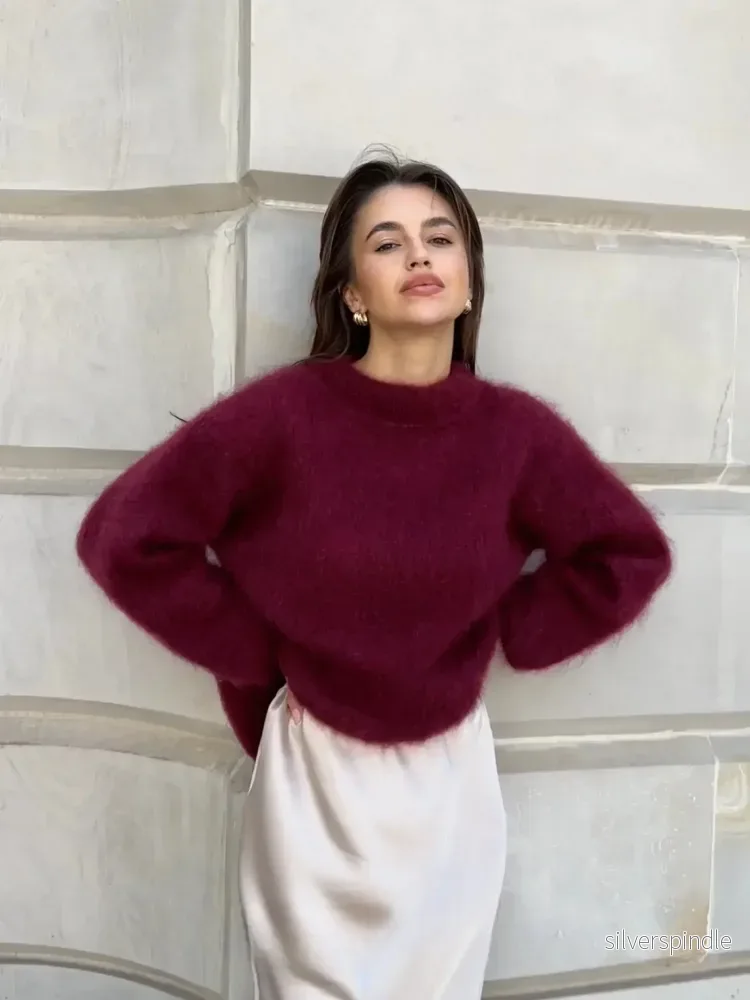Elegant Mohairtröja för Kvinnor med Avslappnad Passform | Mjuk och Lätt Design för Vardagsstil Elegant Mohairtröja för Kvinnor med Avslappnad Passform | Mjuk och Lätt Design för Vardagsstil