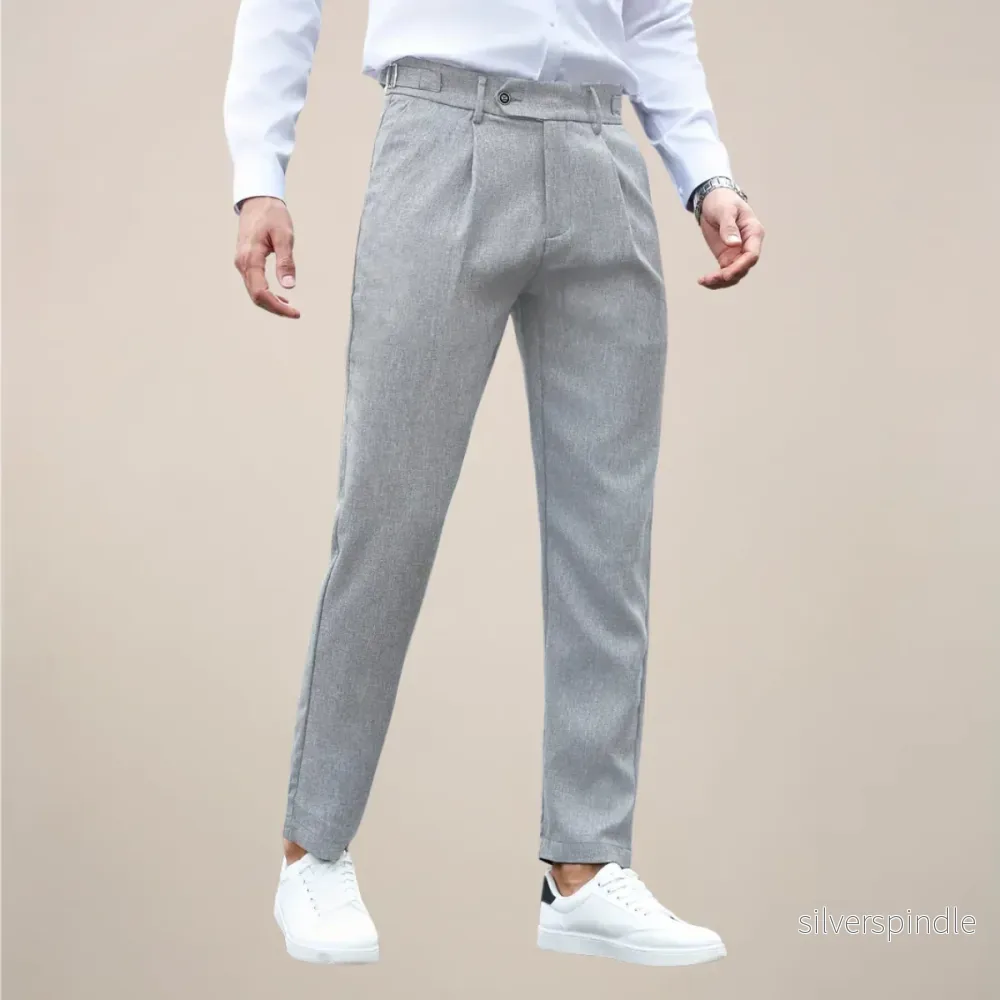 Skräddarsydda Plisserade Byxor för Män i Slim Fit med Elegant Design | Perfekta för Affär och Fest