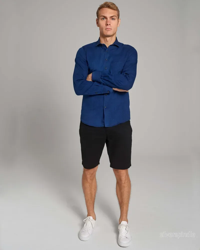 BS Norris Casual Slim Fit Skjorta - Indigo - Bild 3