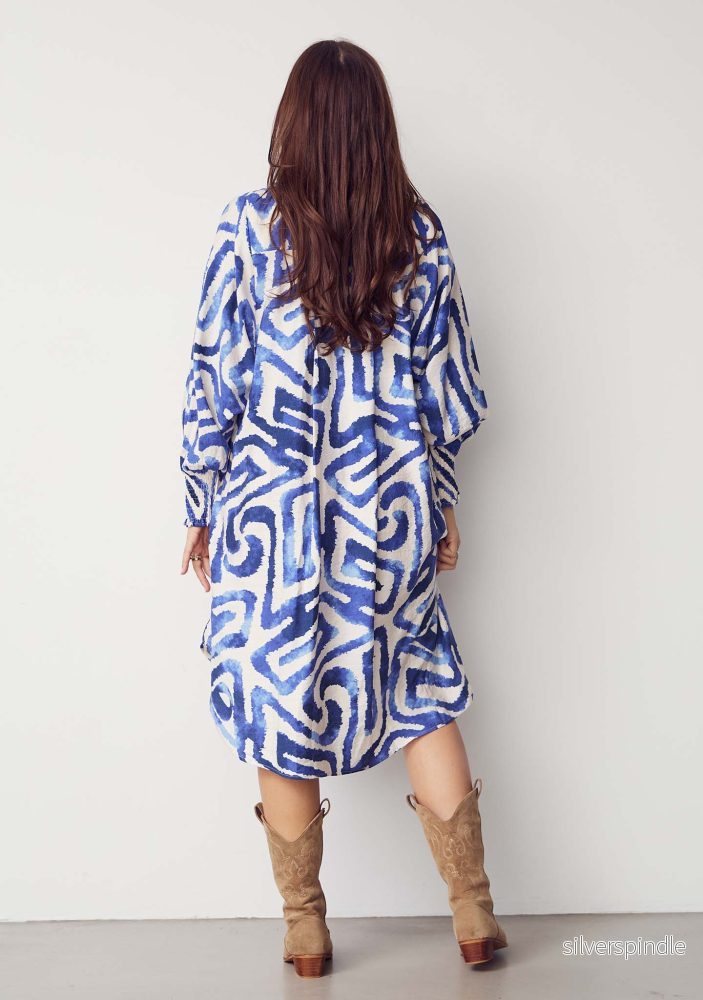 Ane Printed Dress - Blue Graphical - Bild 3