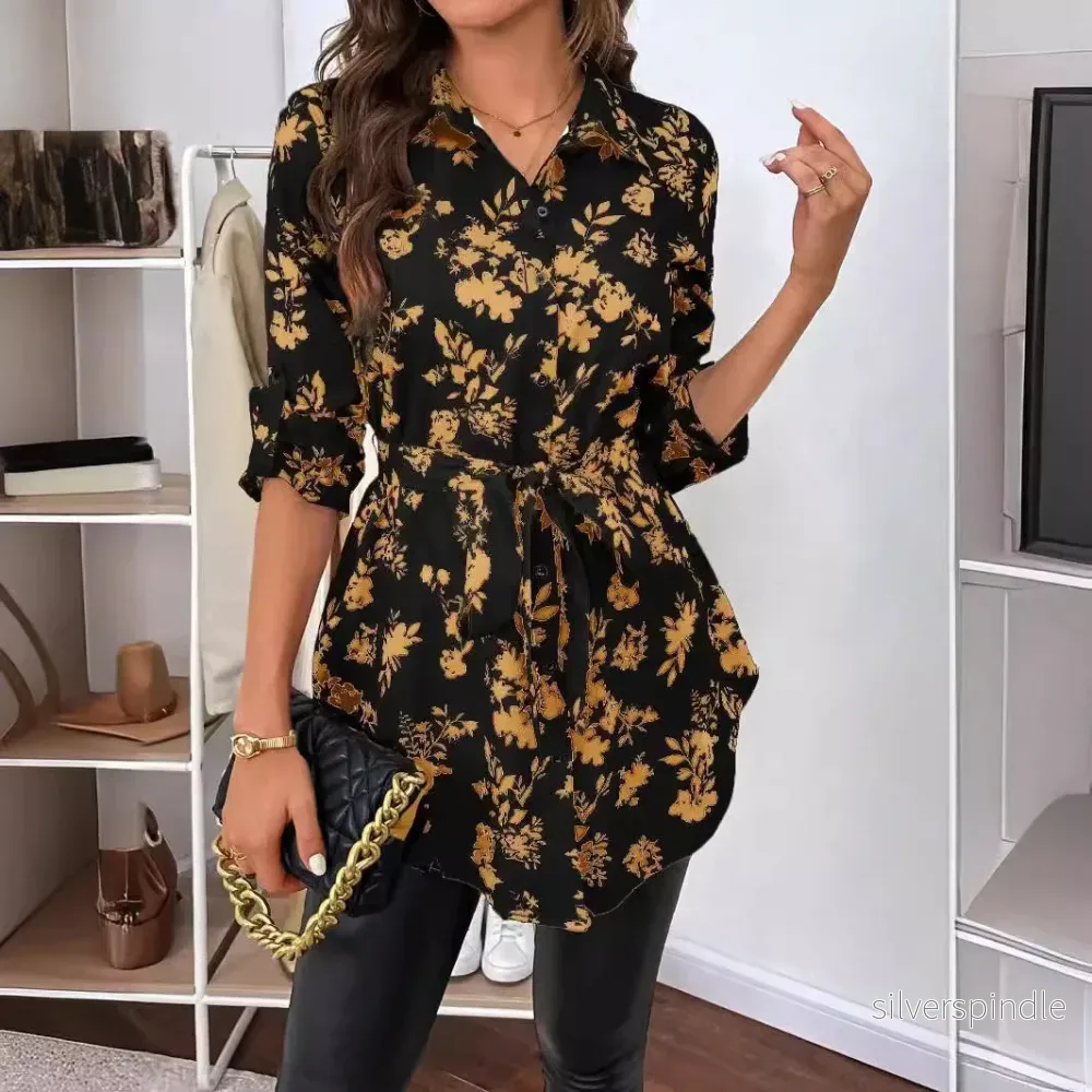 Emma | Blommig Långärmad Vårskjorta - Bild 2