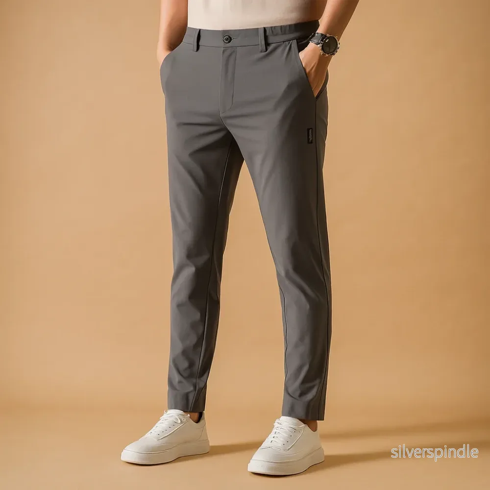 Slim Fit Joggingbyxor för Män med Elastiskt Midjeband | Mångsidiga Byxor för Träning och Vardagsbruk - Bild 3