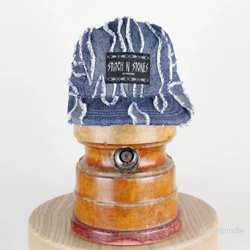 Distressed denim cap Distressed denim cap