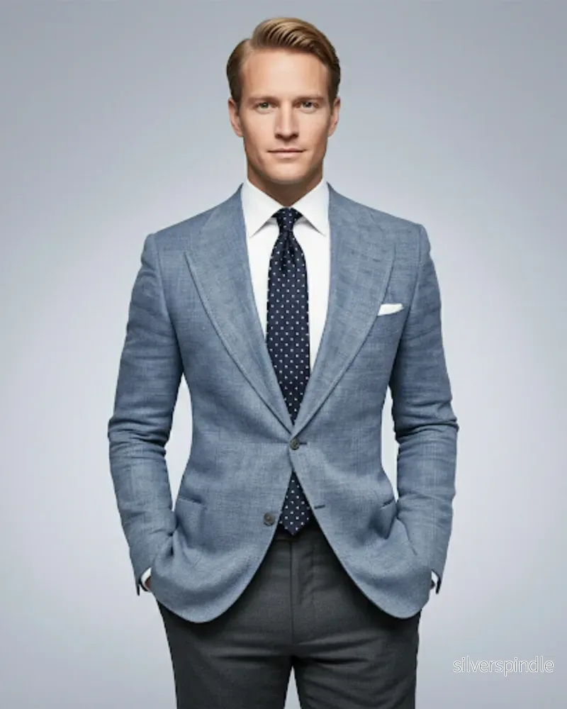 Elegant Kavaj | Slim Fit Blazer för Män med Lätt Konstruktion | Mångsidig Design för Affär och Fritid - Bild 3