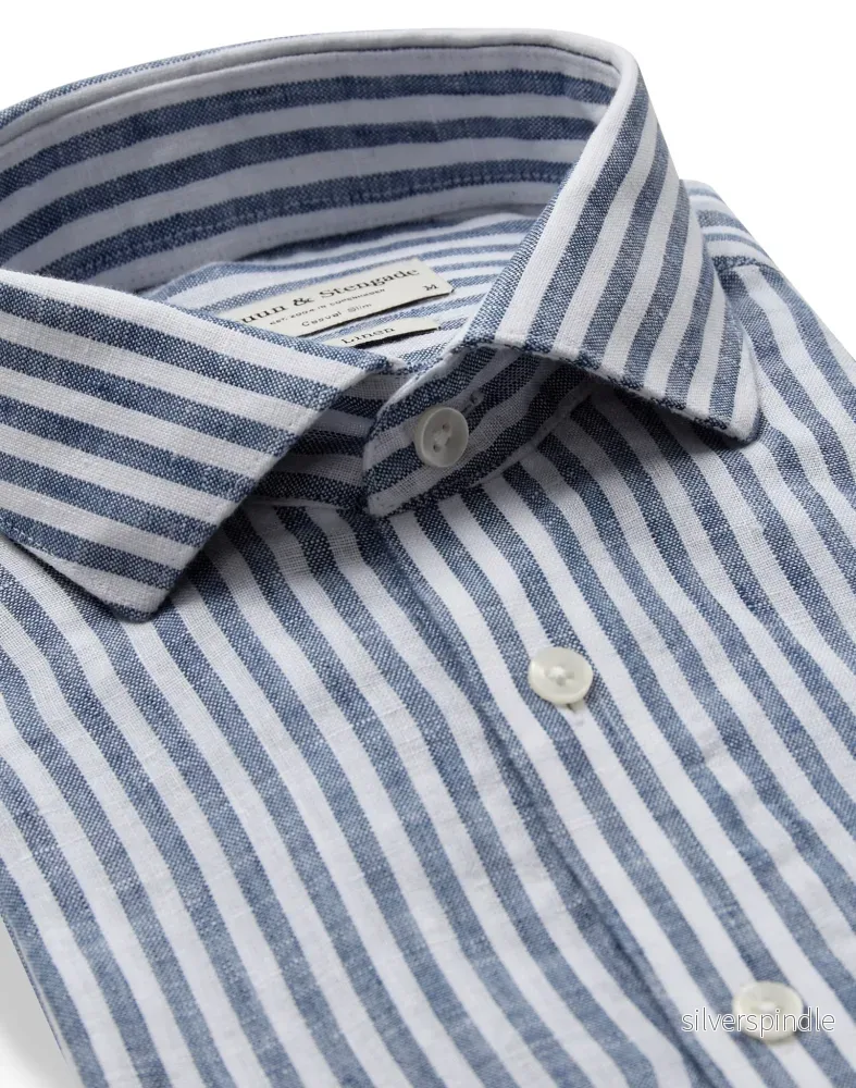 BS Sydney Casual Slim Fit Skjorta - Blue/White - Bild 2