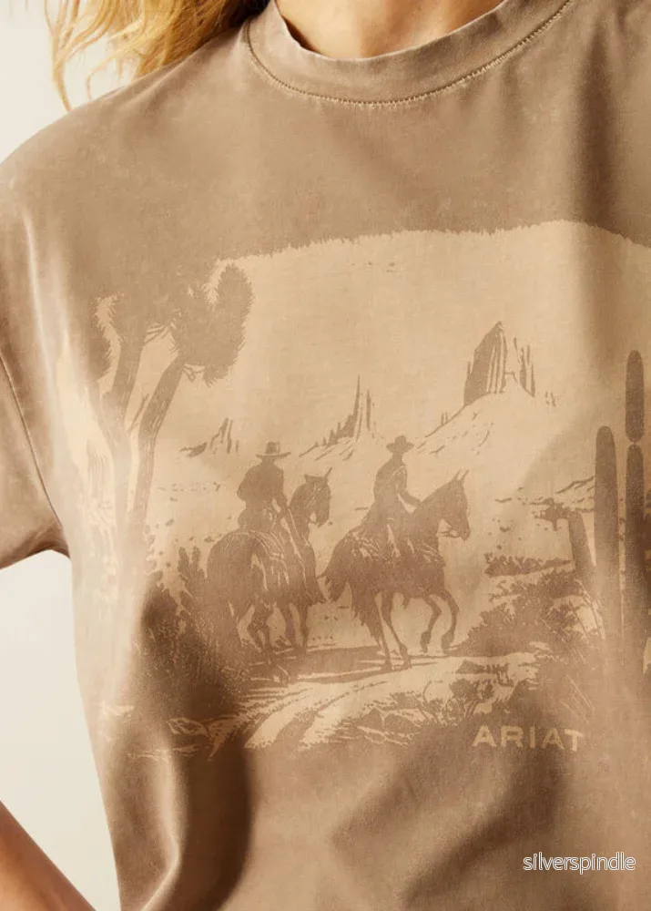 Ariat Western Murial SS T-shirt Washed Greige - Bild 2