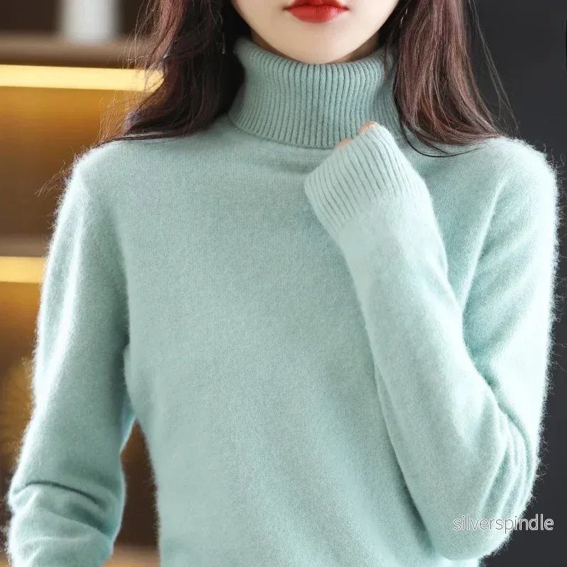 Elegant Kashmirtröja Dam med Hög Turtleneck | Mjuk och Värmande Basplagg för Vinter - Bild 3