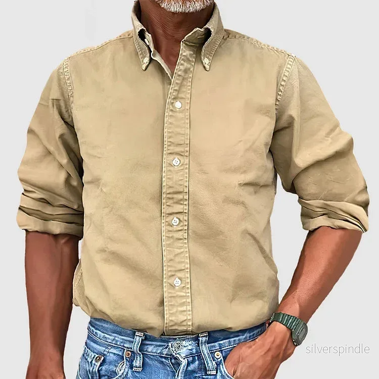 Elegant Herrskjorta | Långärmad Button-Up i 100% Bomull med Modern Design | Mångsidig Stil för Vardagsbruk