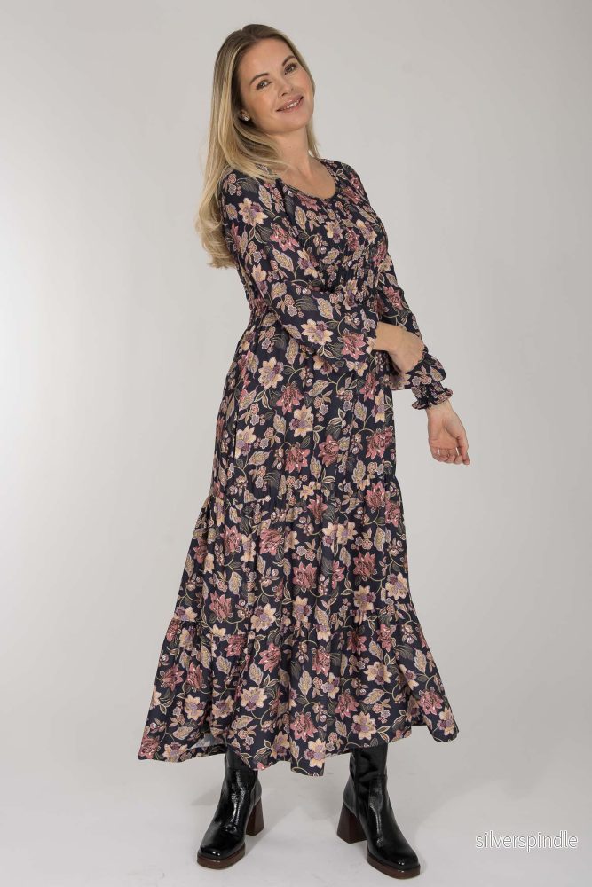 Soft viscose smock midi dress – Pink Soft viscose smock midi dress – Pink