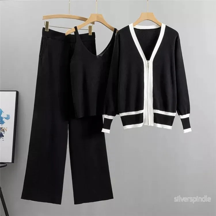 Elegant 3-delat Set för Kvinnor med Mjukt Tyg och Chic Design | Komfortabel och Avslappnad Passform - Bild 3