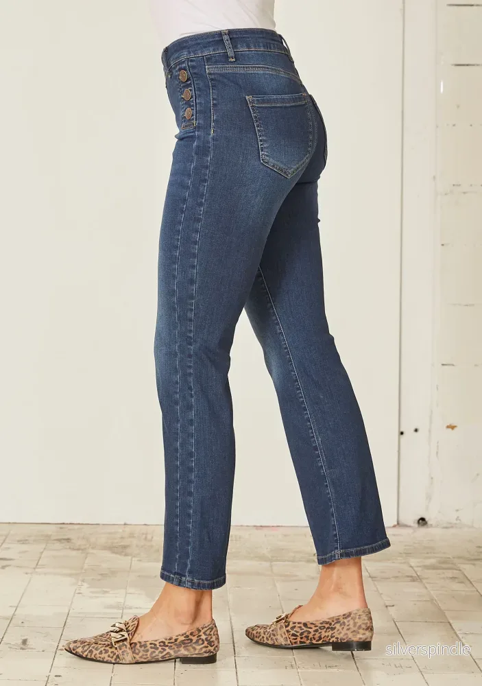 Como Button Jeans - Dark denim - Bild 3