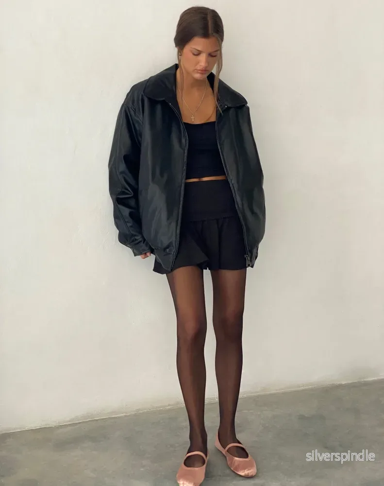 Sophie | Boxig Svart Oversized Kavaj med Slagkrage - Bild 2