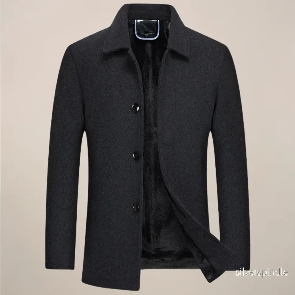 Klassisk Button-Up Jacka för Män med Strukturerad Krage | Elegant Fritidsplagg för Höst/Vinter Klassisk Button-Up Jacka för Män med Strukturerad Krage | Elegant Fritidsplagg för Höst/Vinter