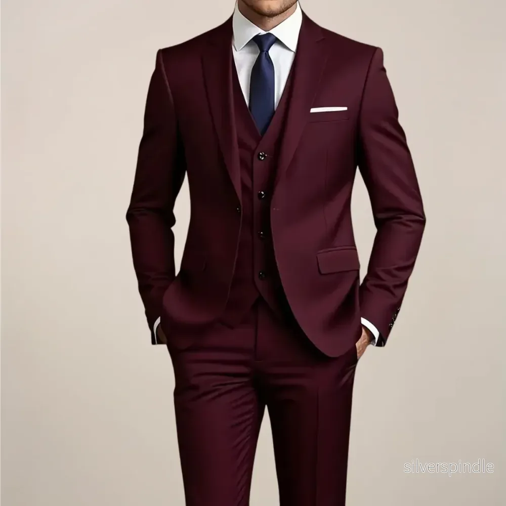 Elegant Tredelad Kostym Herr med Slim Fit Design | Perfekt för Bröllop och Formella Evenemang - Bild 2
