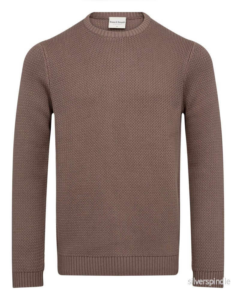 BS Raffaele Regular Fit Stickat - Greige