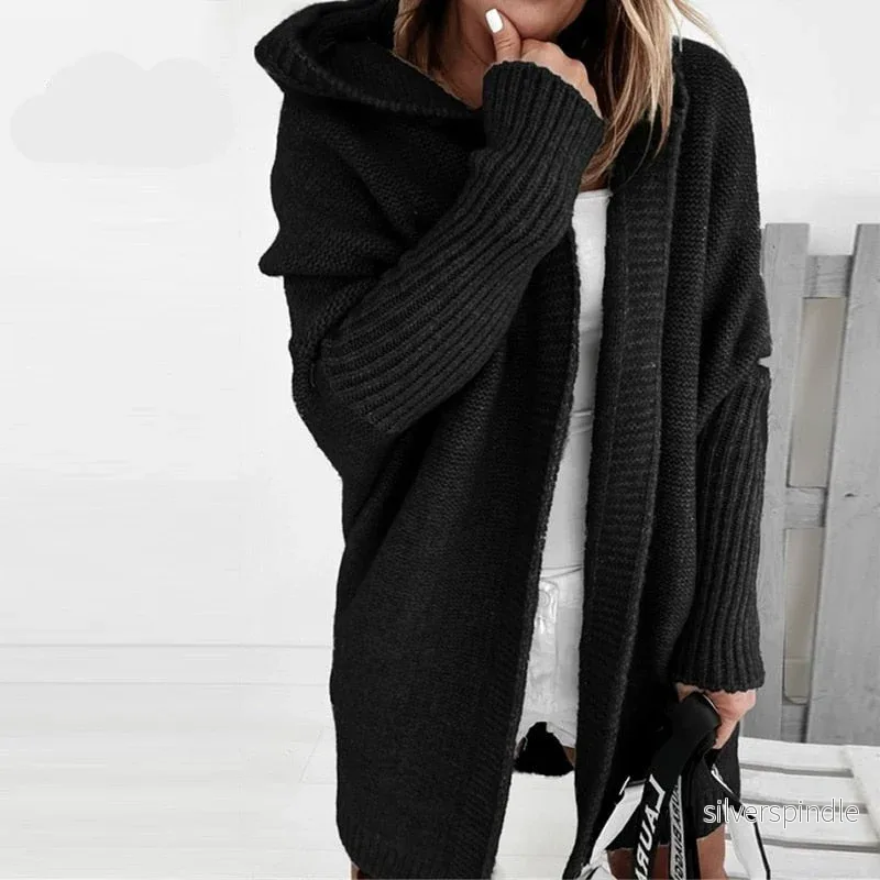 Sophie | Avslappnad Hooded Cardigan med Batwing-Ärmar - Bild 2