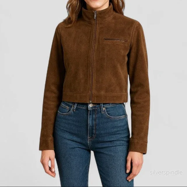 Elegant Damjacka | Tidlös Mockastil med Hög Krage | Mångsidig Design för Vår och Höst - Bild 2