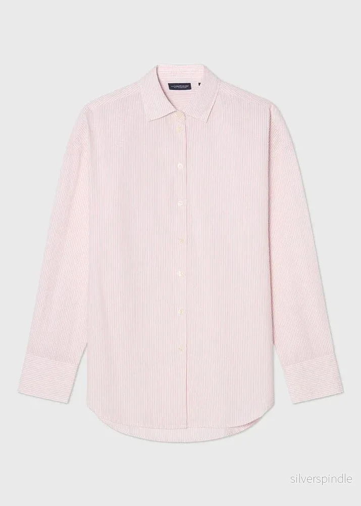Lexington Casual SeerSucker Shirt Pink/White Strip - Bild 2