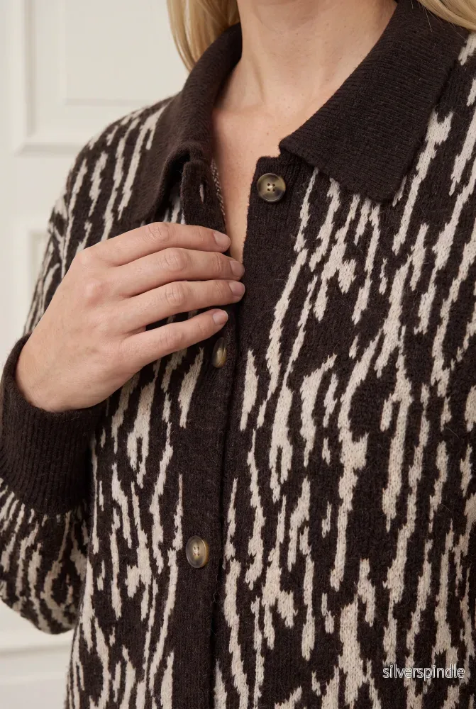 Joa Pattern Cardigan - Brown Flow - Bild 2