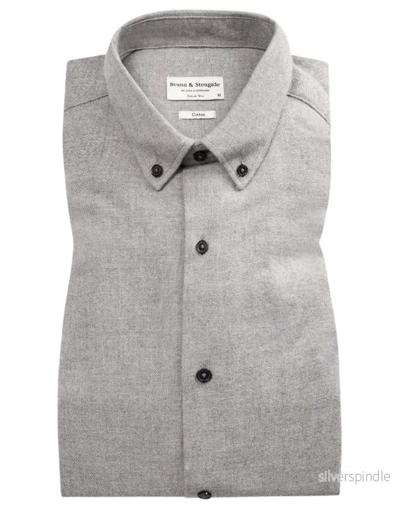 BS Tromsoe casual slim fit Skjorta - Ljusgrå