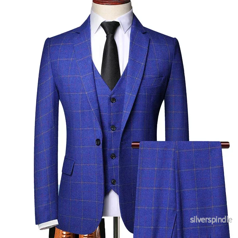 Elegant Tredelad Kostym Herr med Skräddarsydd Passform | Klassisk Design för Formella Tillfällen