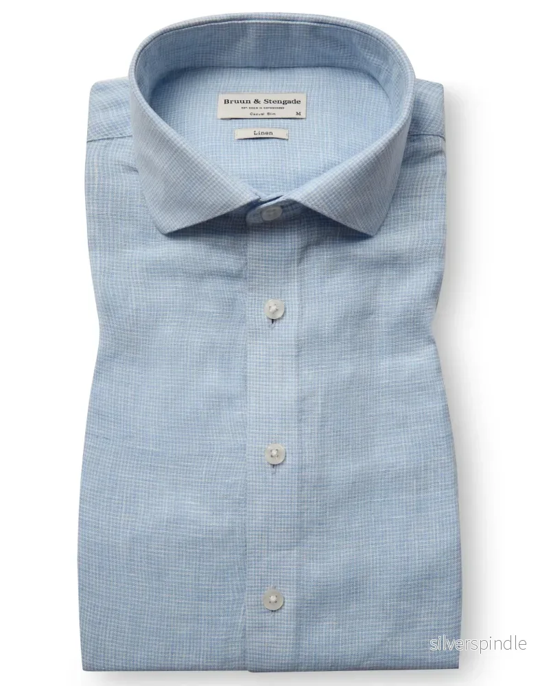 BS Burnie Casual Slim Fit Skjorta - Light Blue
