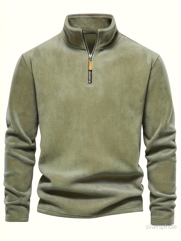 Ethan | Stilren Halv-Zip Tröja med Ståkrage och Långa Ärmar Ethan | Stilren Halv-Zip Tröja med Ståkrage och Långa Ärmar