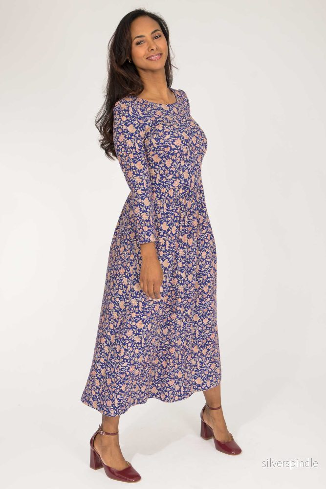 Ideal midi jersey dress – Blue