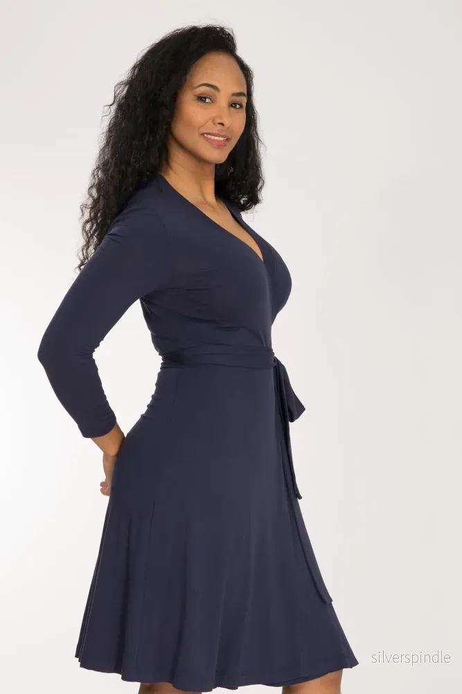 Bestie wrap short jersey dress - Navy - Bild 2