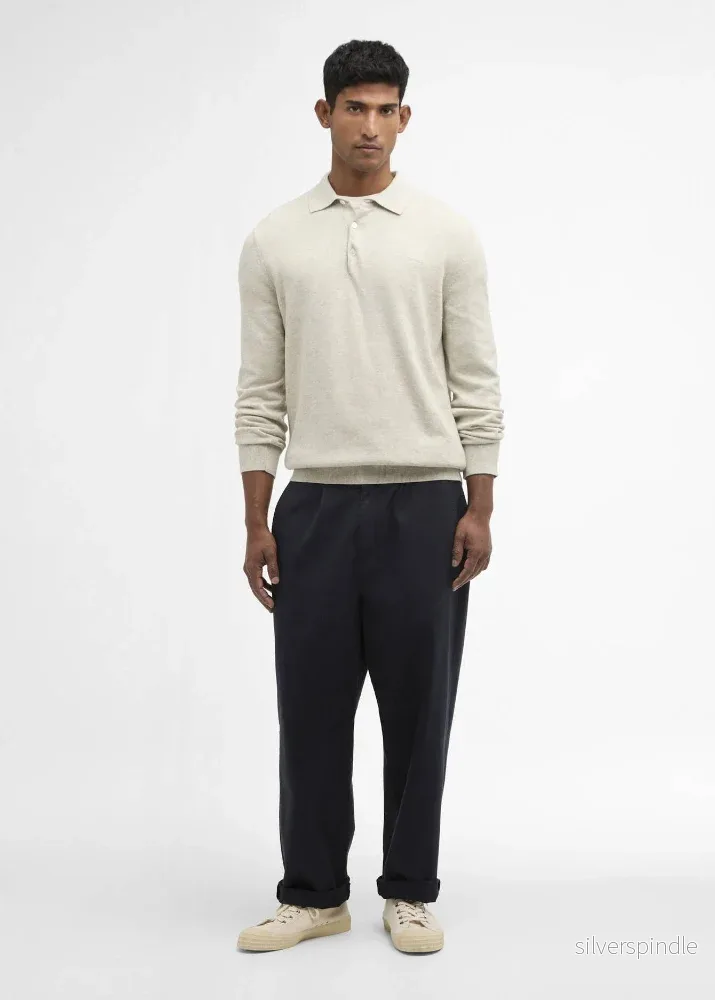 Barbour Pima Cotton Knitted Polo Shirt Neutral - Bild 3