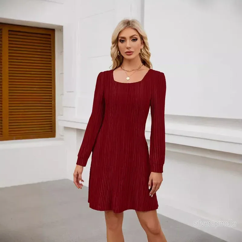 Emma | Elegant A-linjeformad Klänning med Lanternärmar för Dam - Bild 2