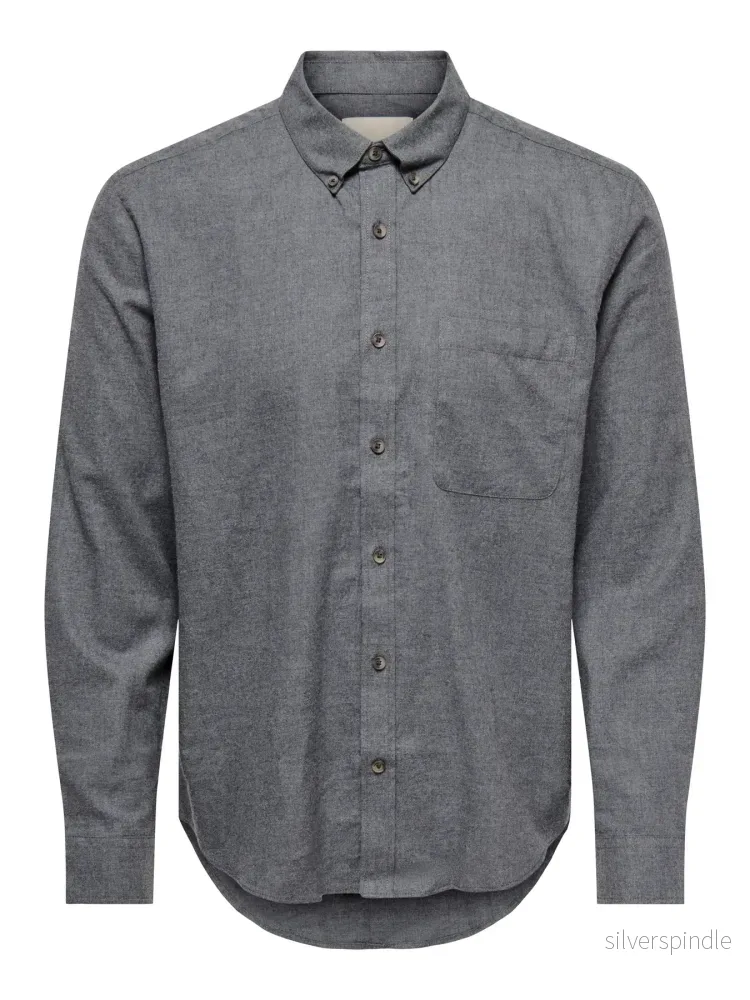 JUPITER REG SHIRT BLACK MELANGE