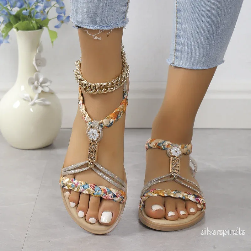 Sophie | Eleganta Platta Sandaler Dam med Elastiskt Band Sophie | Eleganta Platta Sandaler Dam med Elastiskt Band
