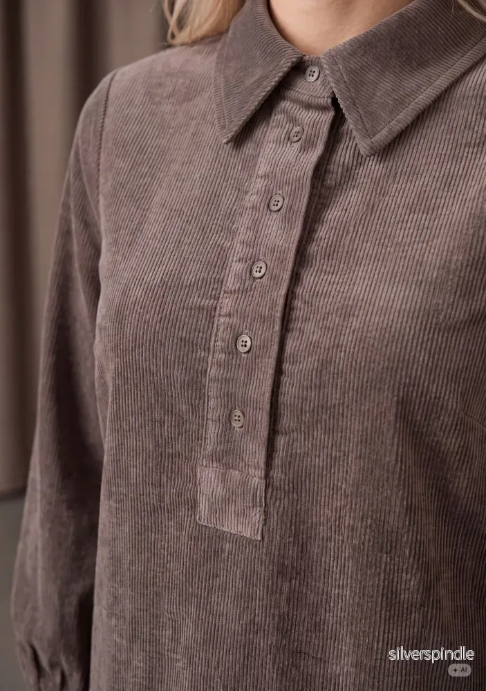 Barbel Corduroy Dress - Washed Taupe - Bild 3