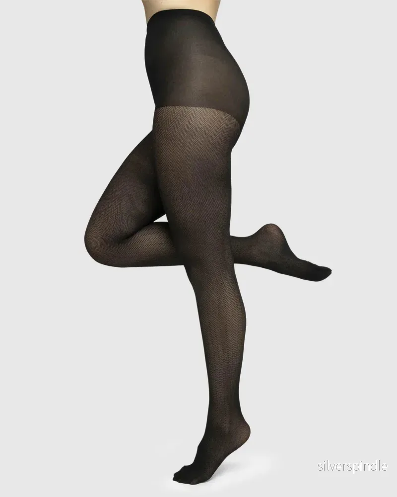 Nina 40 denier fishbone strumpbyxor - Bild 2