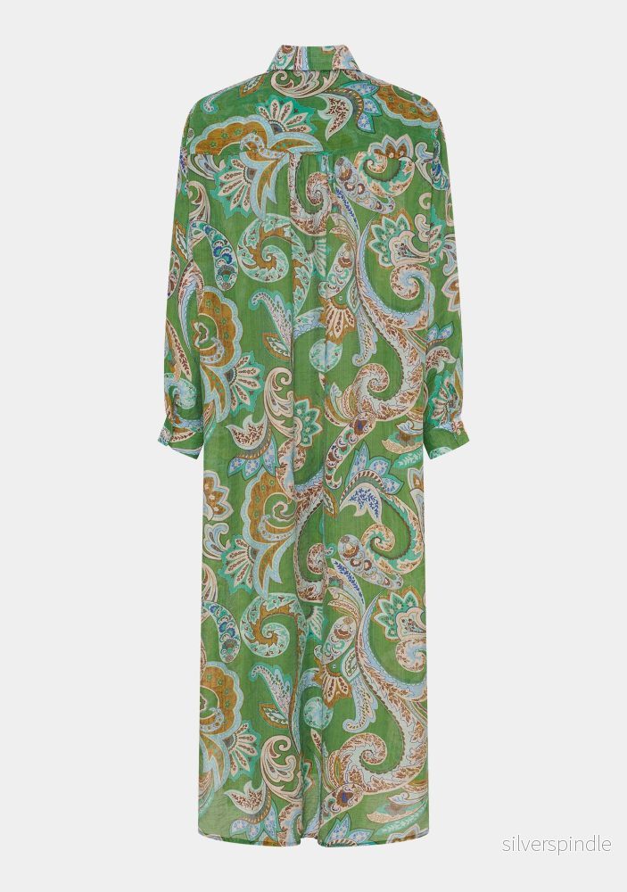 Lotta Shirt Dress - Grass Green Paisley - Bild 2