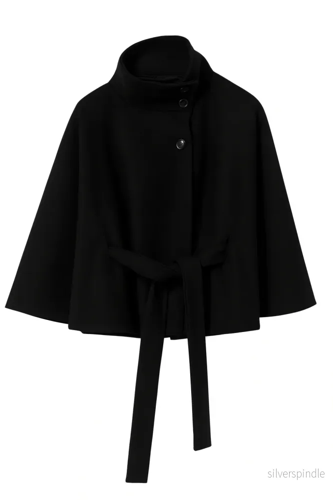Olivia | Elegant Höstkappa med Hög Krage och Capeärmar Olivia | Elegant Höstkappa med Hög Krage och Capeärmar