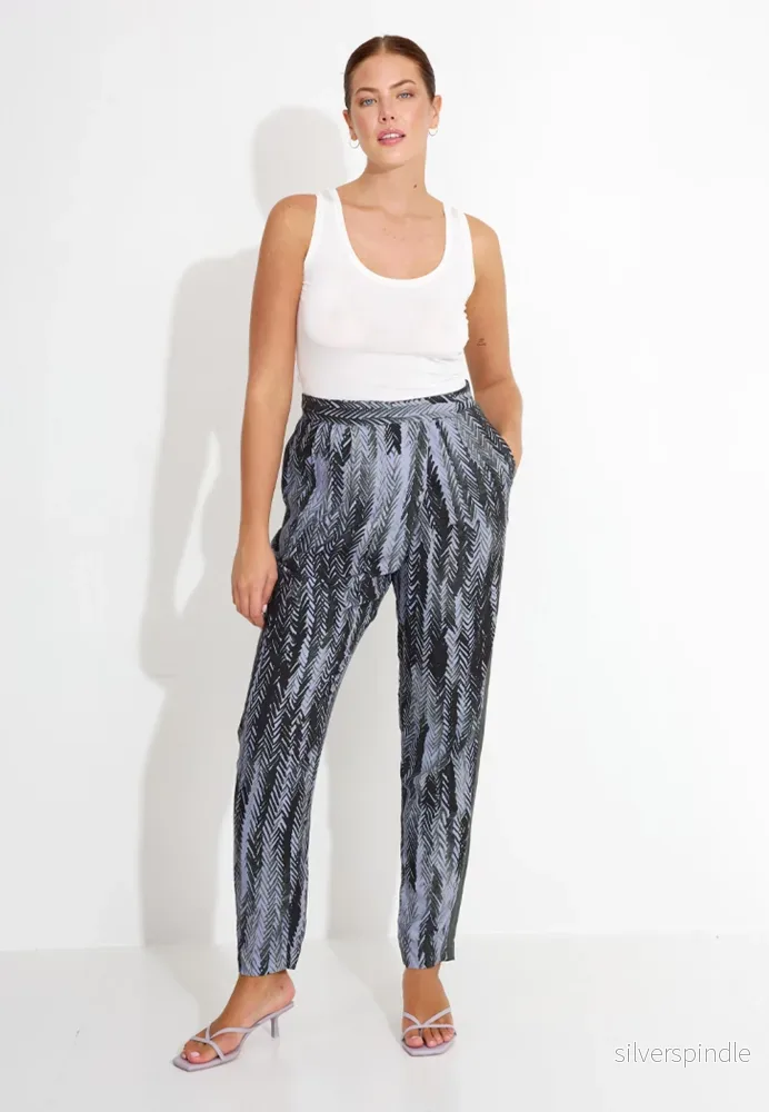 PRINTED TROUSERS 09048 - Flerfärgad