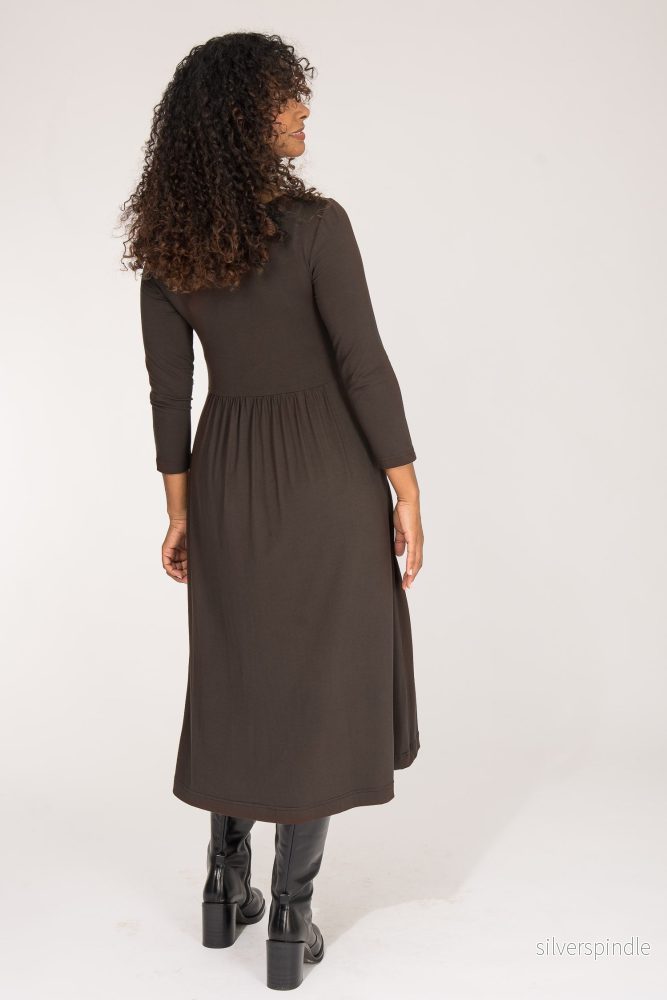 Ideal midi jersey dress - Chocolate brown - Bild 2