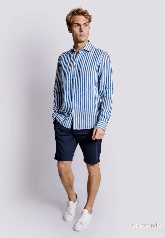 BS Valencia Casual Slim Fit Skjorta - Blue/White - Bild 3