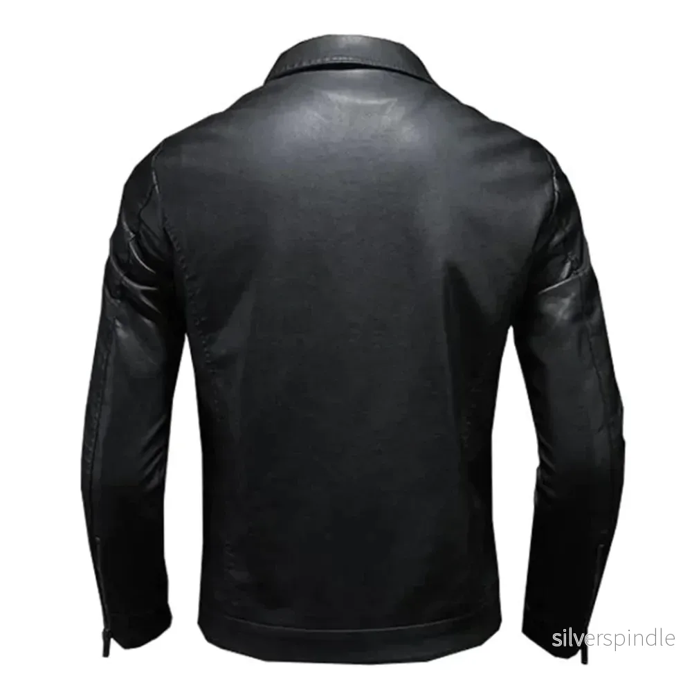 Elegant Skinnjacka för Män med Full Dragkedja och Bröstfickor | Mångsidig Design för Modern Stil - Bild 2