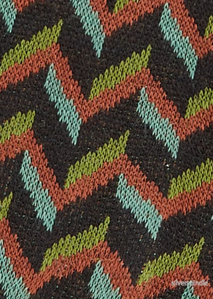 Stickade handskar – zigzag svart - Bild 2